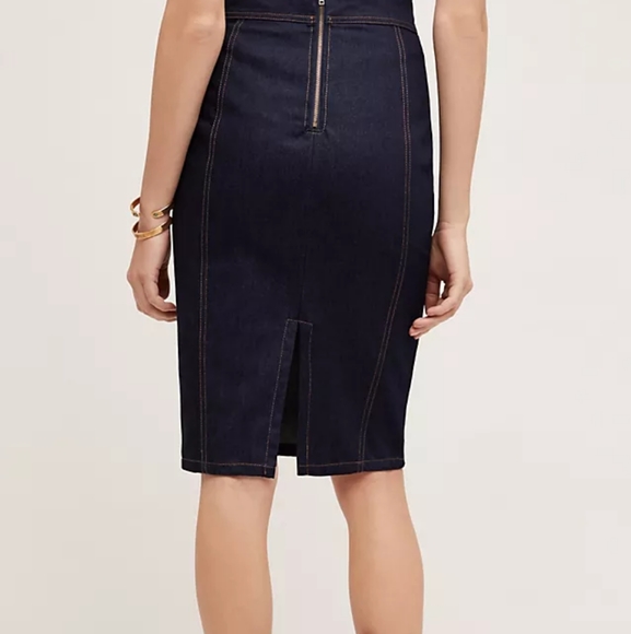 Anthropologie J.O.A. Lace-Up Denim Skirt | Dark Wash | Size S | NWT - Picture 5 of 10
